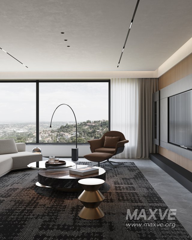 Modern living room dining room kitchen - Image 9