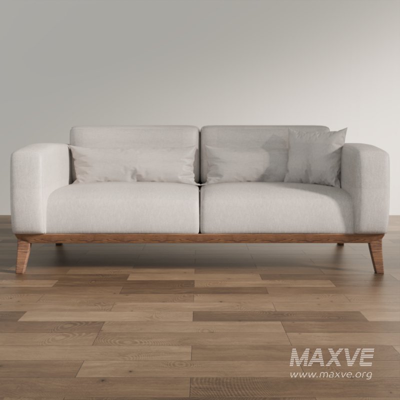 Modern Two-Seater Fabric Sofa - Image 2