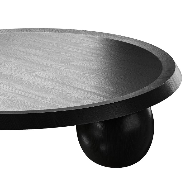 Maxine Elm Ball Coffee Table – Full Black - Image 5