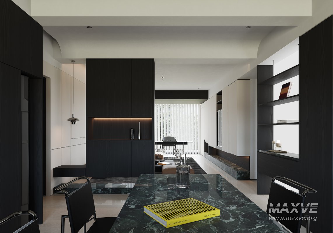 Modern living room dining room kitchen - Image 3