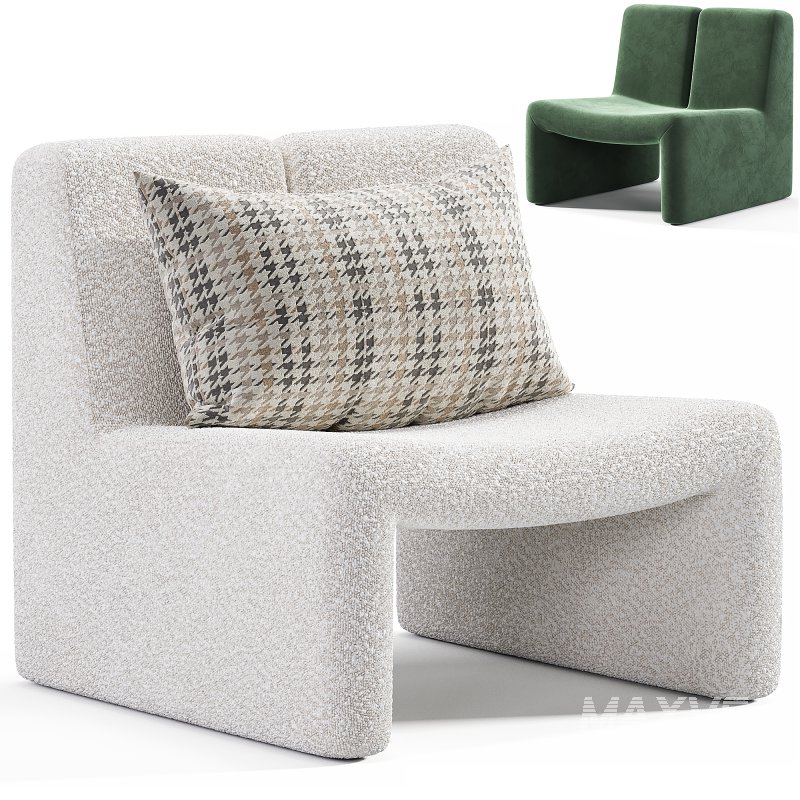Dario Green Boucle Accent Chair By CB2 - Image 2