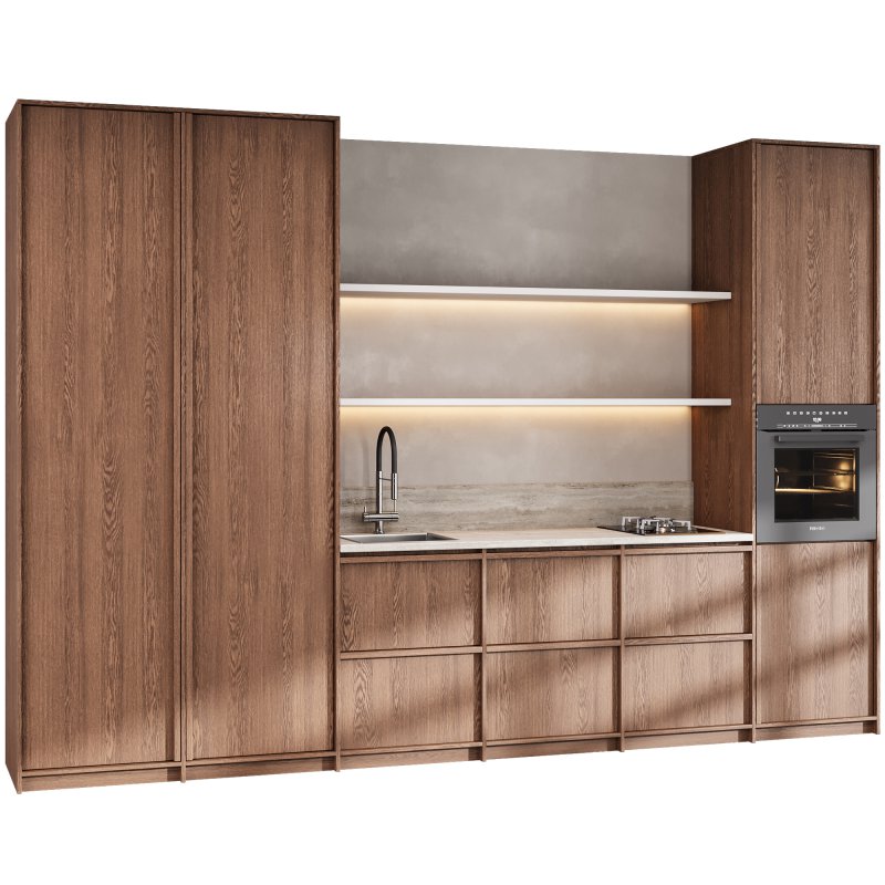 Japandi Kitchen Set Minimal Wooden Design - Image 2