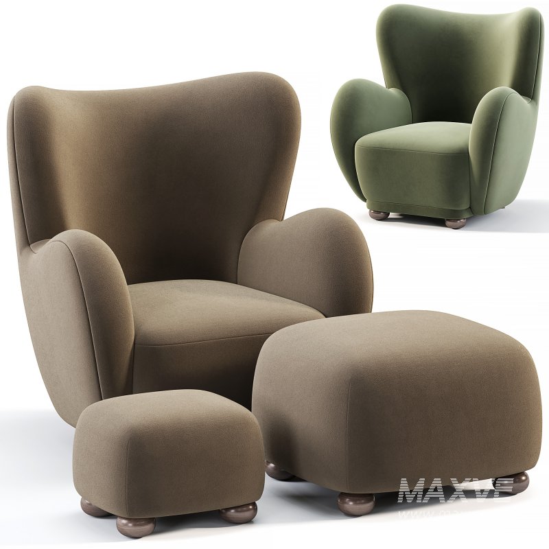 Lounge Chair With Ottomans By Vintage - Image 2