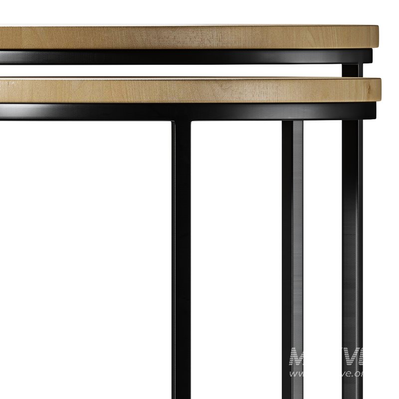 Set of 2 oak nesting coffee tables - Image 6