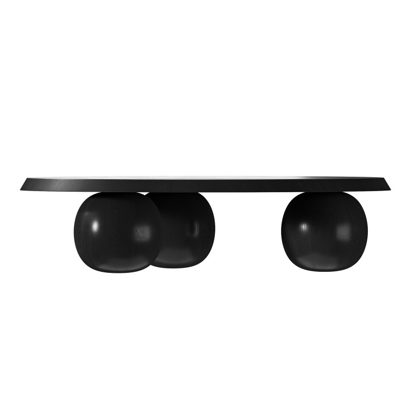 Maxine Elm Ball Coffee Table – Full Black - Image 3
