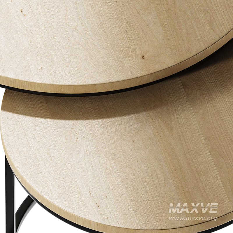 Set of 2 oak nesting coffee tables - Image 13