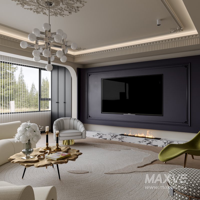 Classic luxury living room, dining room and kitchen - Image 2