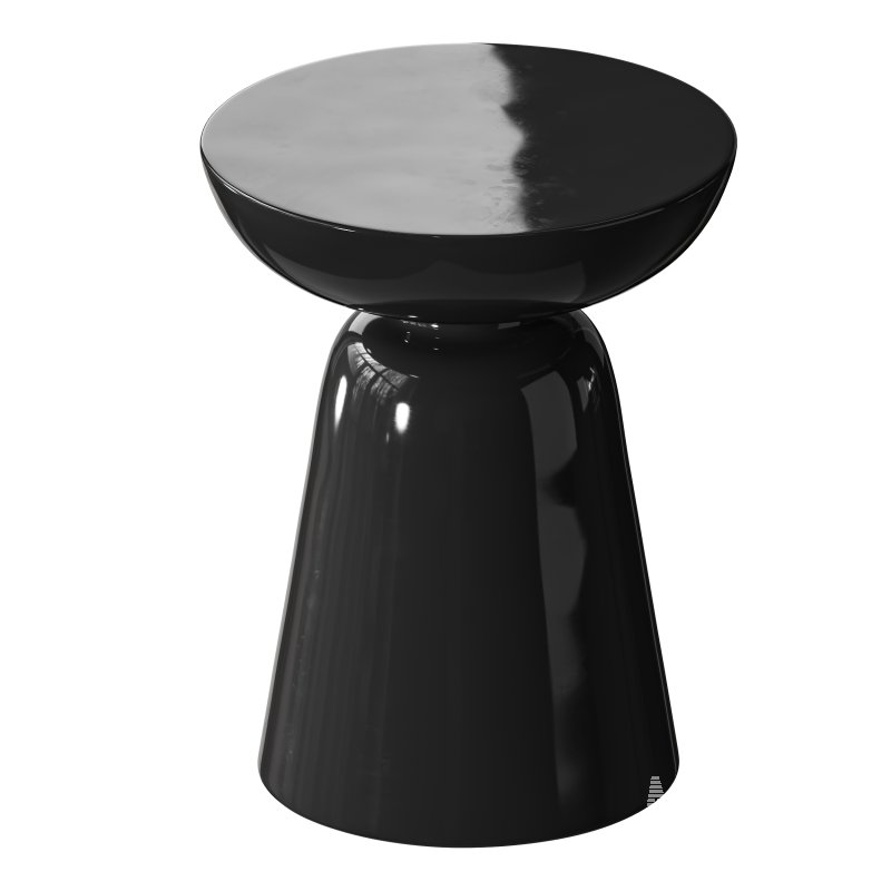Modern Side Table – Black – White – Glossy Surface - Image 9