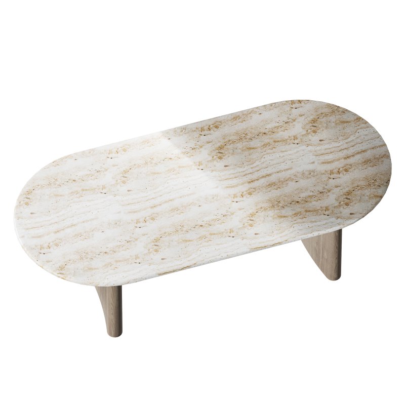 Linden Travertine Top Coffe Table - Image 8