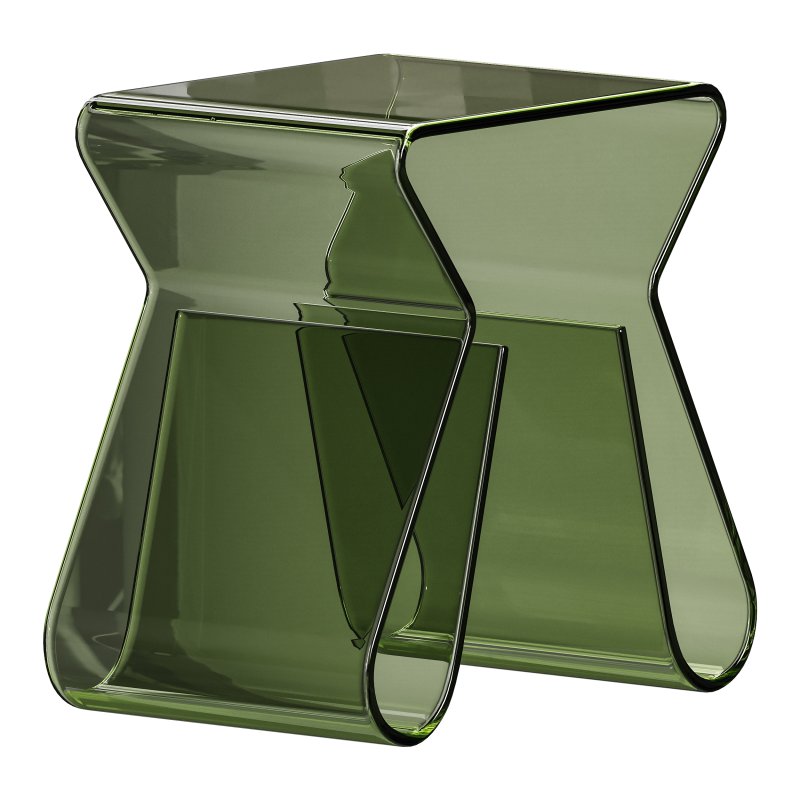 Acrylic Curve Edge Side Table – Minimalist - Image 3