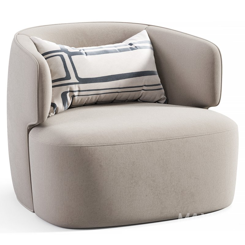 White minimalist Armchair - Image 1