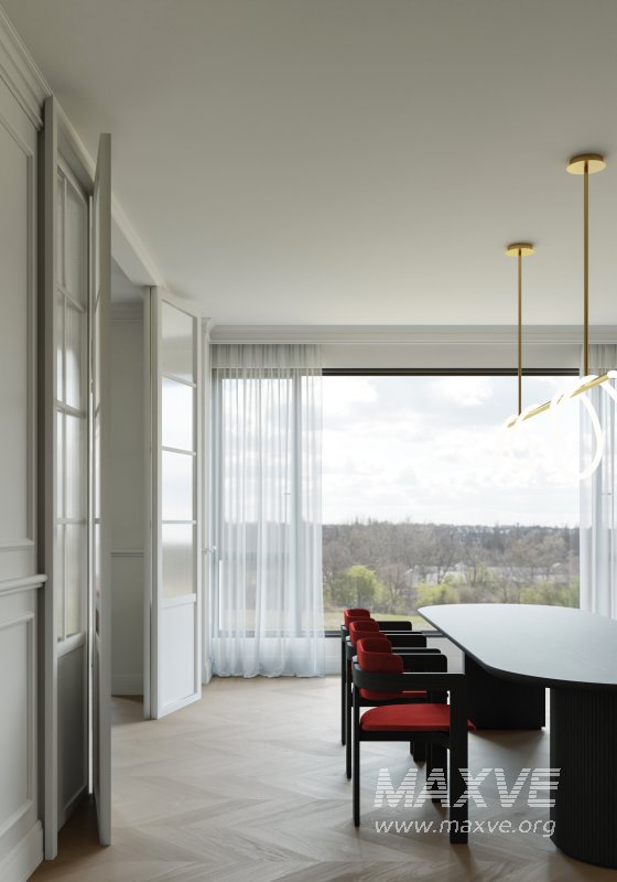 red living room dining room - Image 8