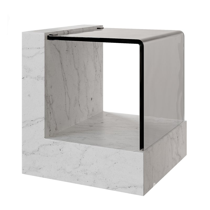 Creative Marble Side Table – Glass - Image 2