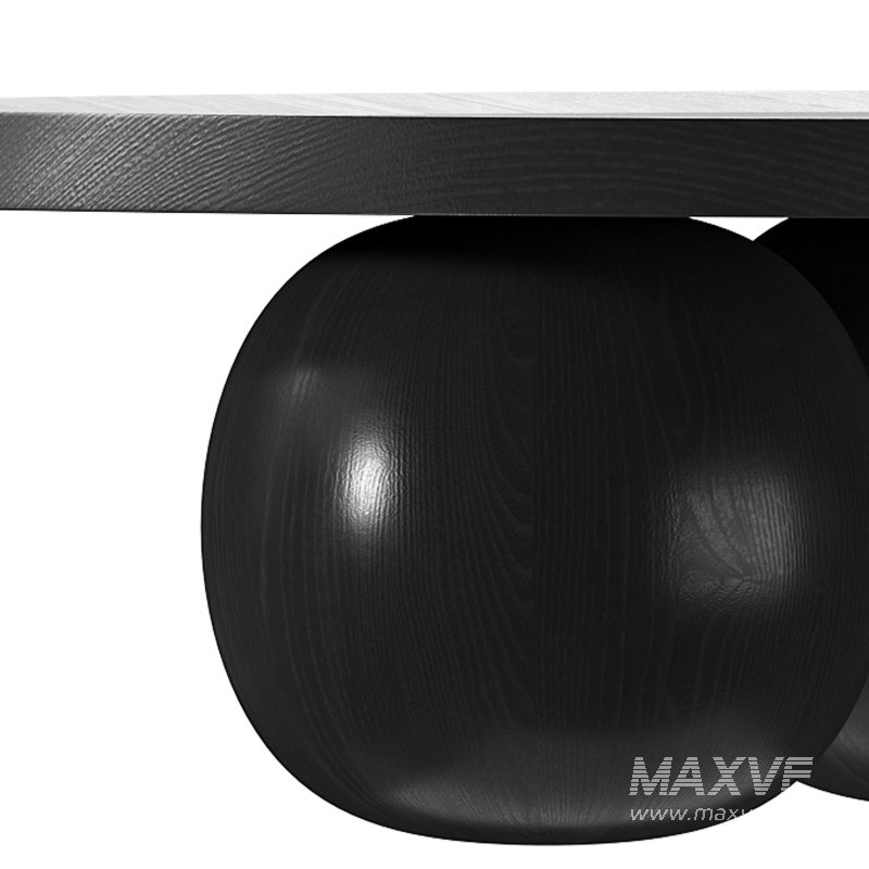 Maxine Elm Ball Coffee Table – Full Black - Image 8