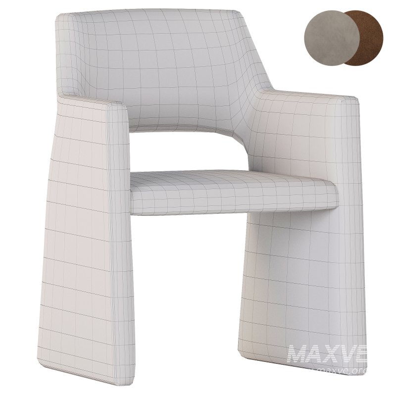 FOLEY FAUX MOHAIR GREY DINING ARMCHAIR - Image 6