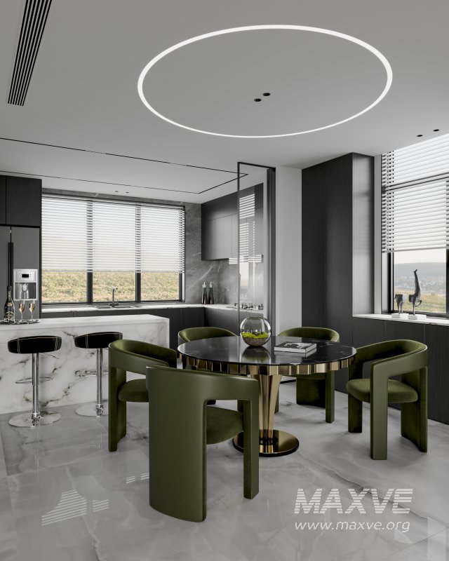 Modern living room dining room kitchen - Image 7