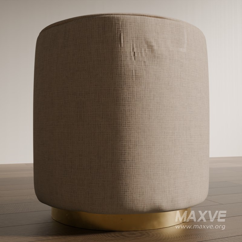 Modern Fabric Pouffe - Image 2