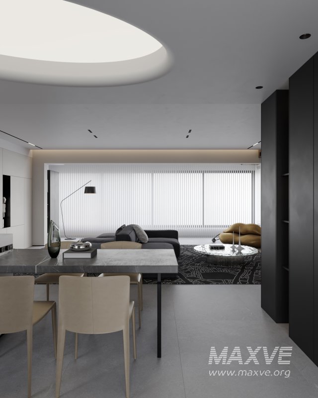 Modern living room dining room kitchen - Image 6