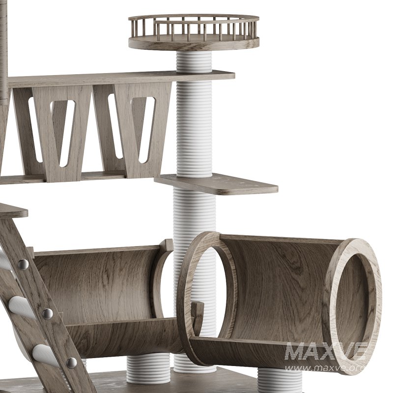 Wooden Cat Litter Box Frame with Integrated Luxury Play Area - Image 10