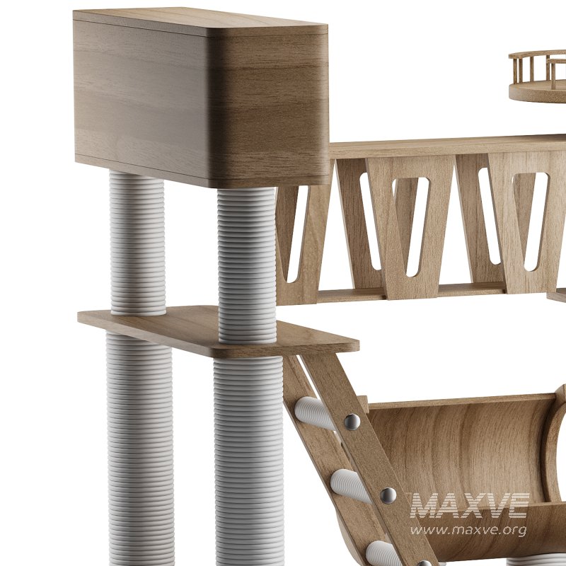 Wooden Cat Litter Box Frame with Integrated Luxury Play Area - Image 9