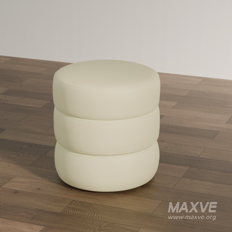 Modern Round Pouffe - Image 4