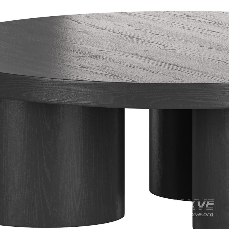 Damian Wooden Round Coffee Table – Black - Image 10