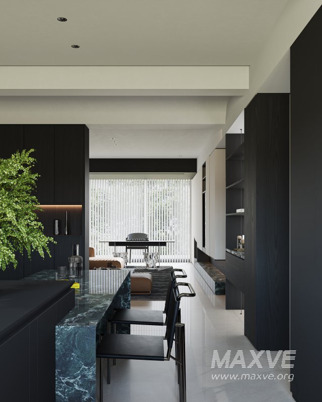 Modern living room dining room kitchen - Image 9