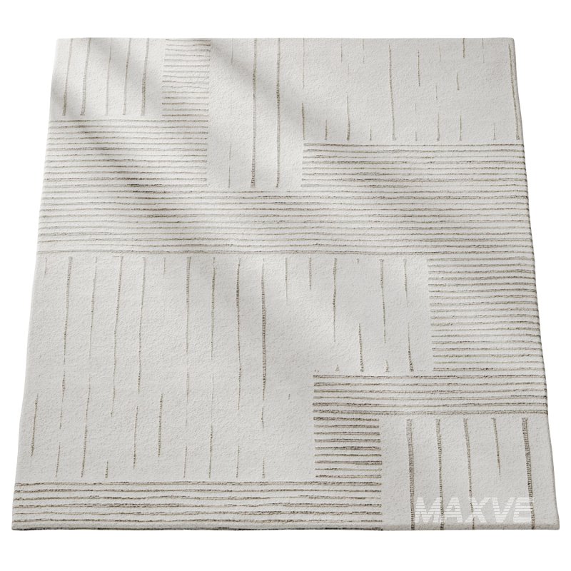 Painted Mixed Stripes Wool Rug - Image 2