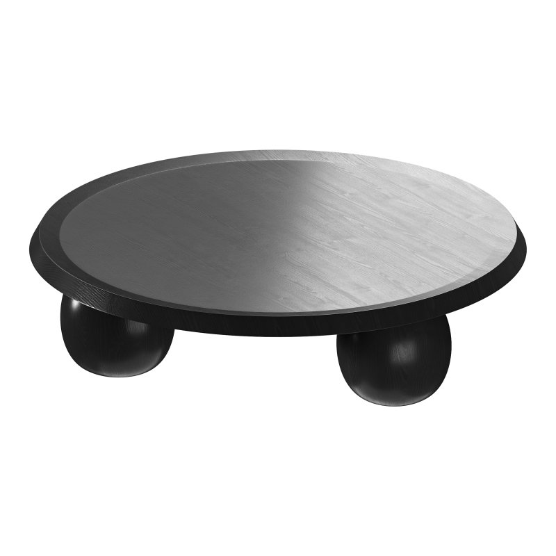 Maxine Elm Ball Coffee Table – Full Black - Image 7