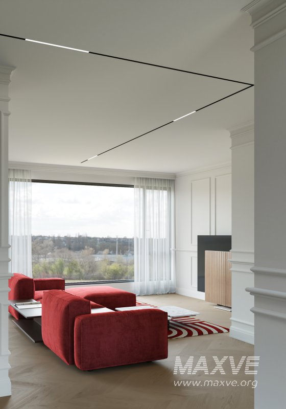 red living room dining room - Image 4