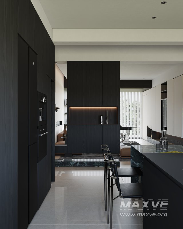 Modern living room dining room kitchen - Image 8