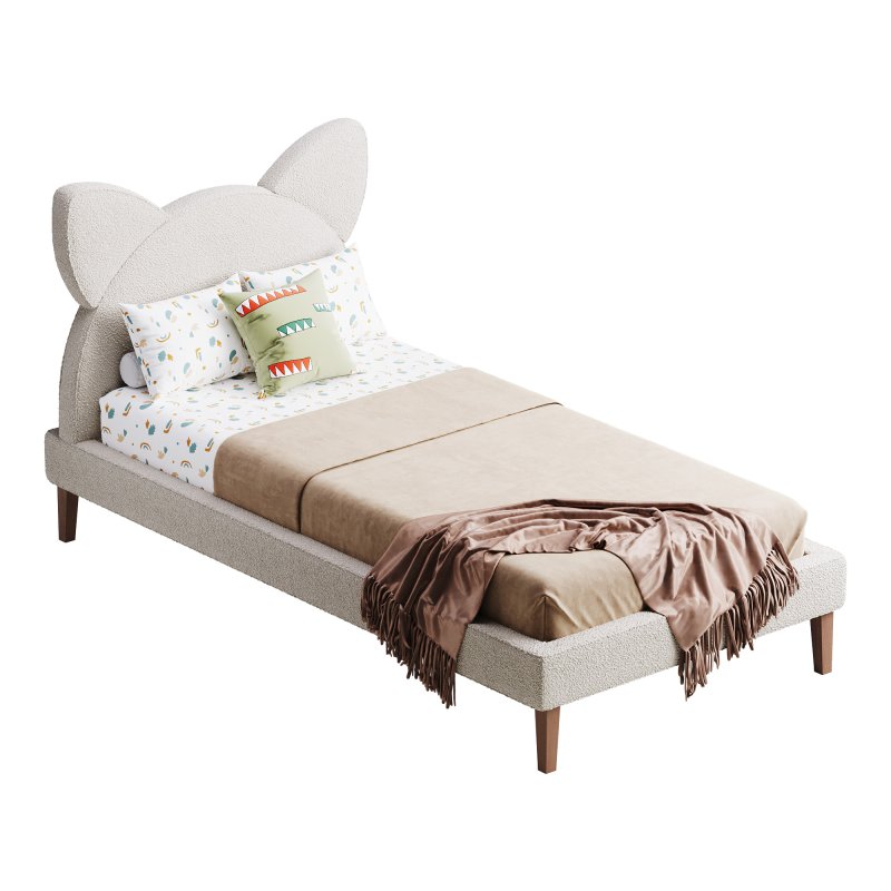 Children single bed beige Kitty - Image 6