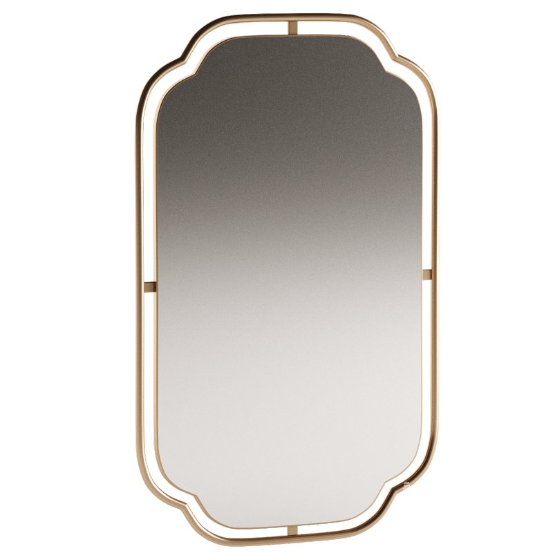 Amy Hollywood Regency Gold Metal Frame Wall Mirror - Image 1