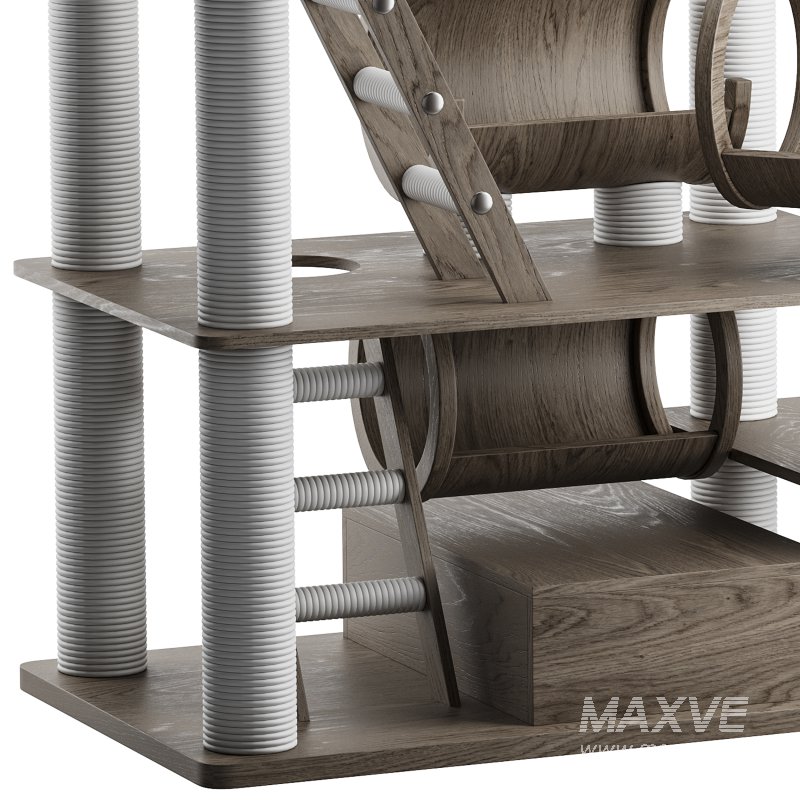 Wooden Cat Litter Box Frame with Integrated Luxury Play Area - Image 8