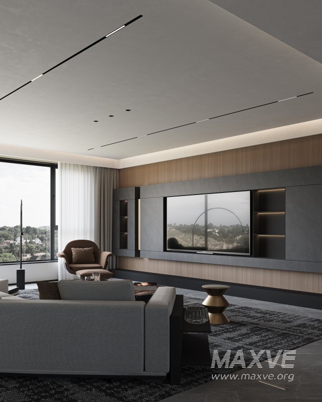 Modern living room dining room kitchen - Image 8