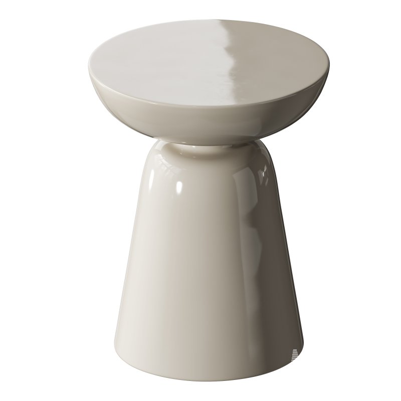 Modern Side Table – Black – White – Glossy Surface - Image 4