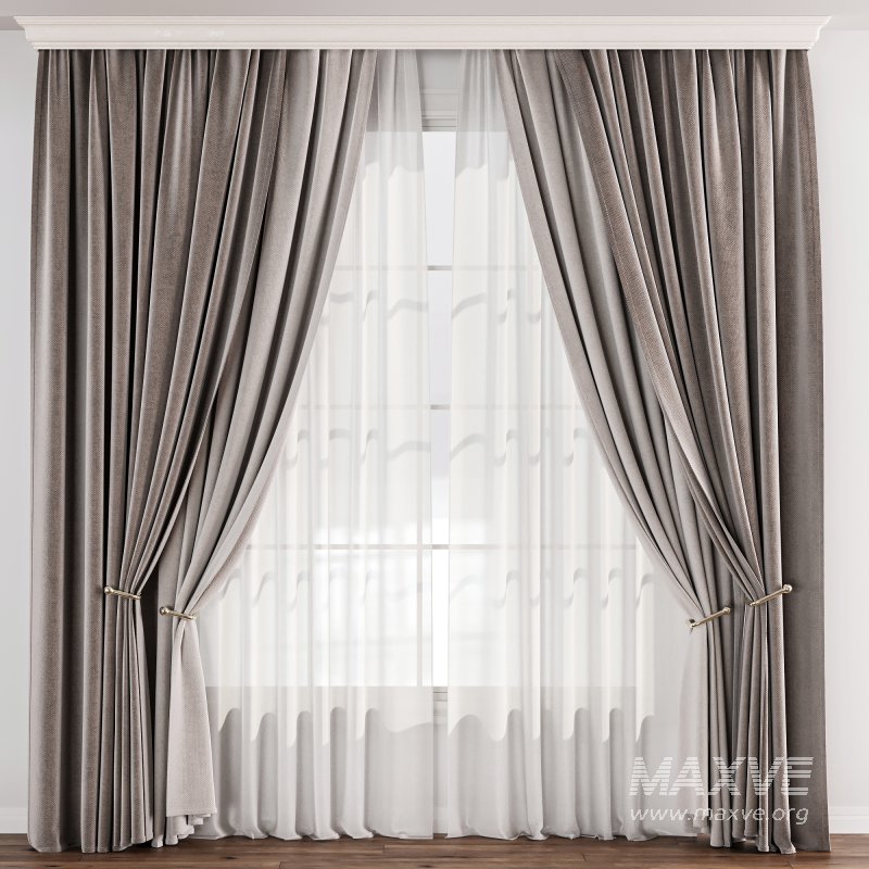 Velvet Curtain Set with Sheer Drapes 75 - Image 3