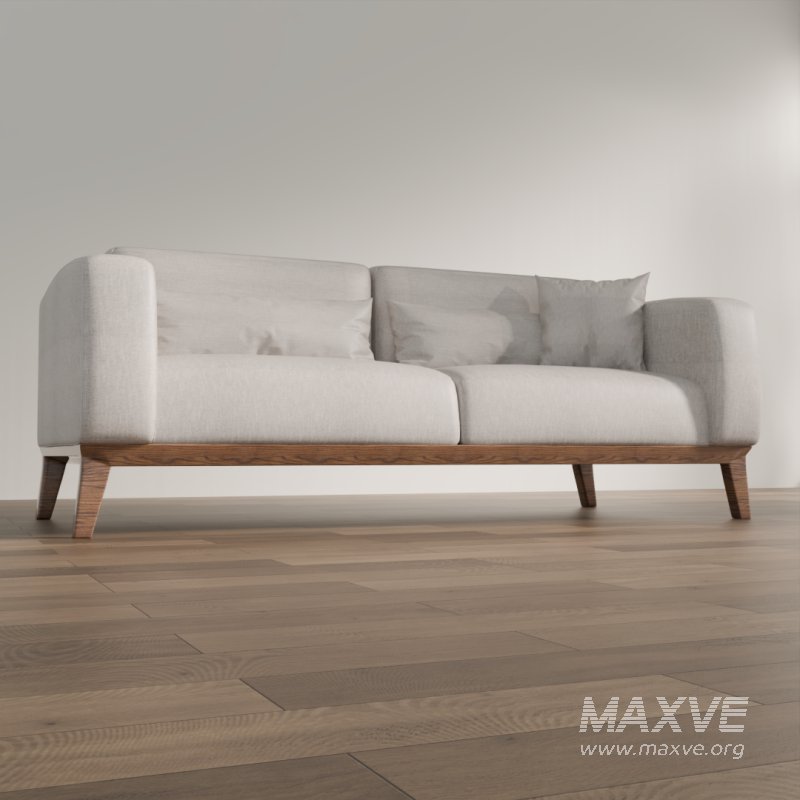 Modern Two-Seater Fabric Sofa - Image 1