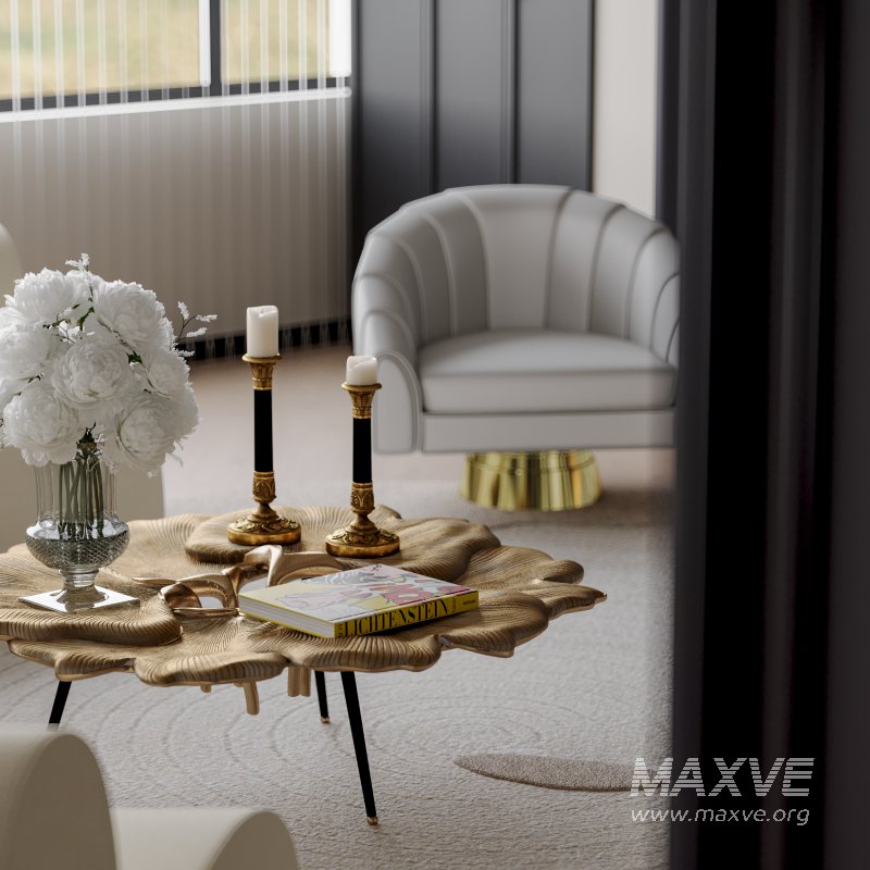 Classic luxury living room, dining room and kitchen - Image 9