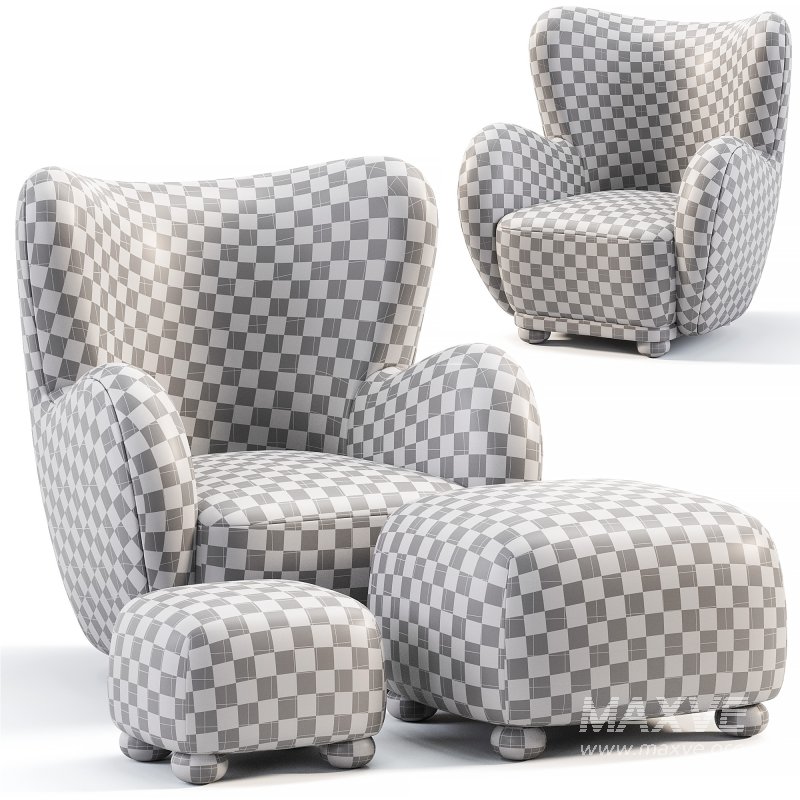 Lounge Chair With Ottomans By Vintage - Image 5