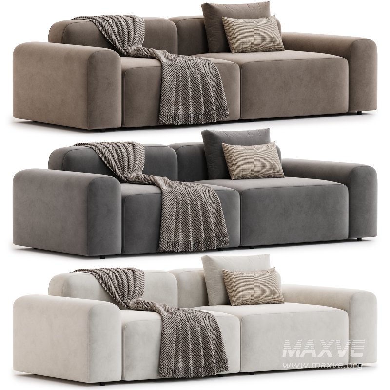 Fluffy Fabric Sofa Japanese Style - Image 3