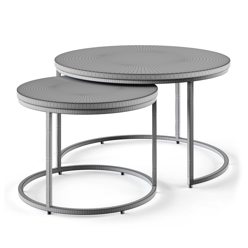 Set of 2 oak nesting coffee tables - Image 14