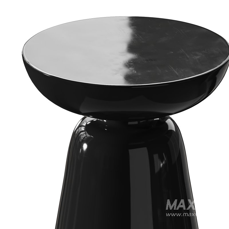Modern Side Table – Black – White – Glossy Surface - Image 11