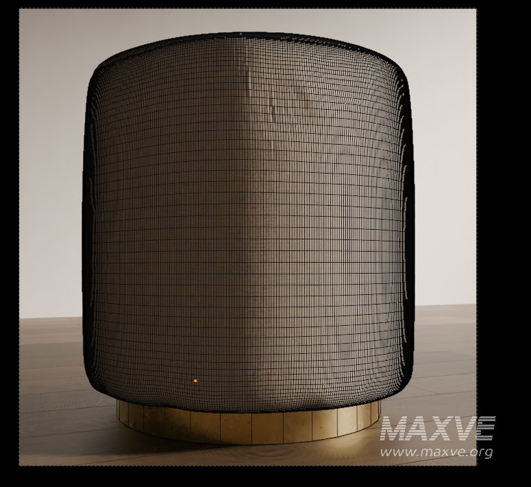 Modern Fabric Pouffe - Image 1