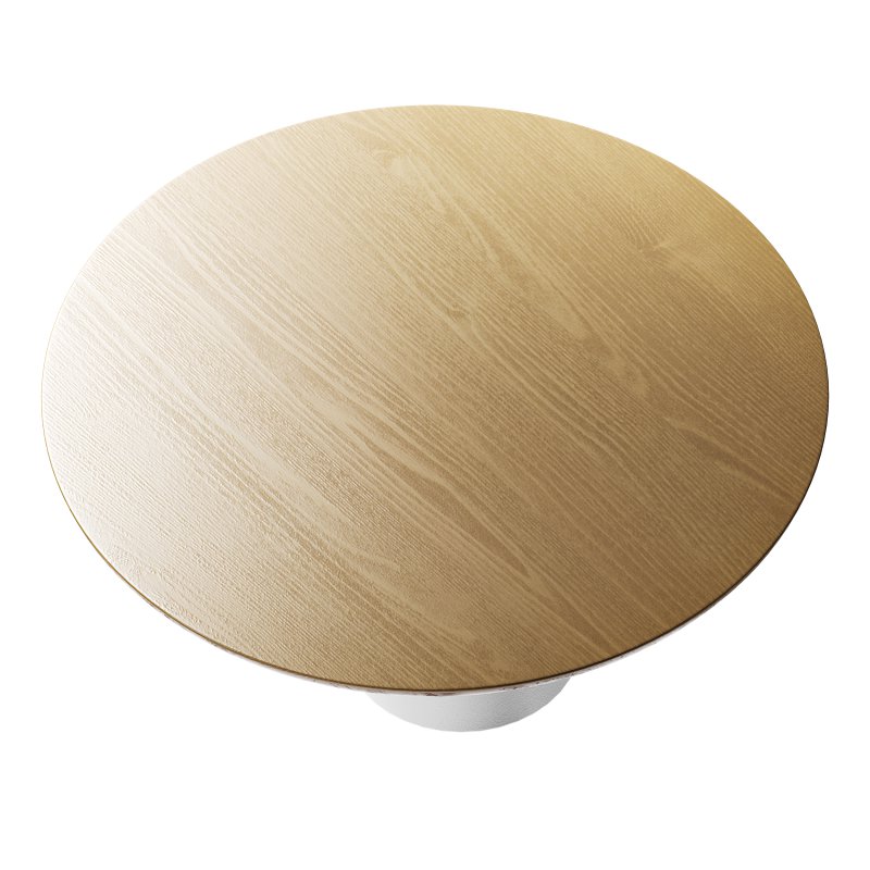 Polly Round Natural Coffee Table – White - Image 4