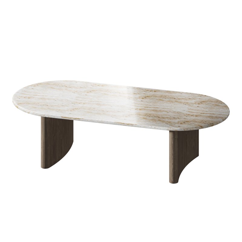 Linden Travertine Top Coffe Table - Image 7