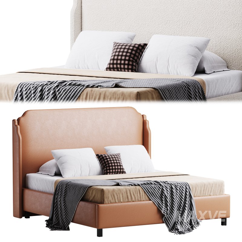 Aurora Wingback Blush Bed - Image 1