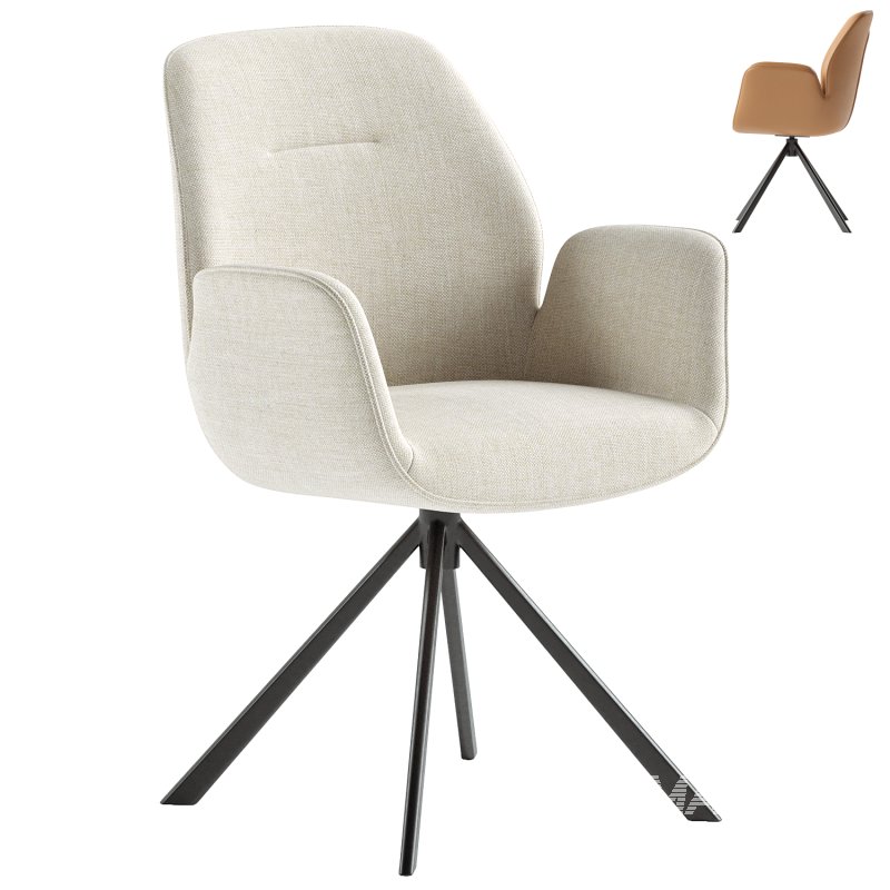 Aura dining chair with armrests - Image 1