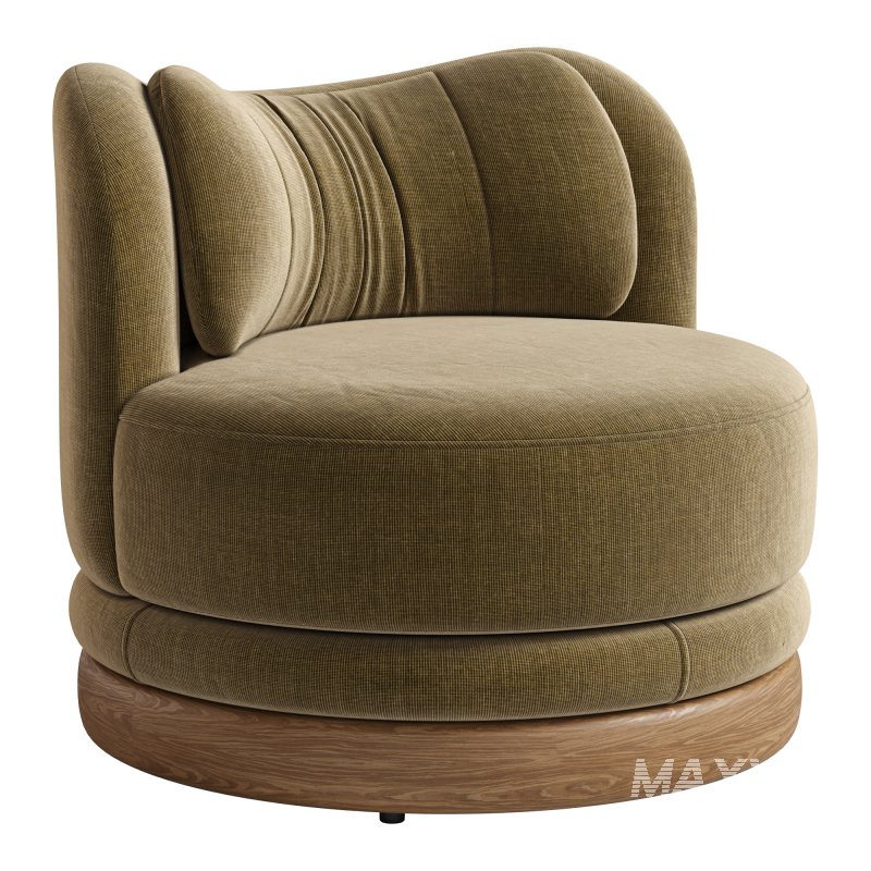 Norris Vegetable Dyed Linen Swivel Chair - Image 3