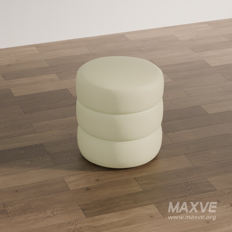 Modern Round Pouffe - Image 1